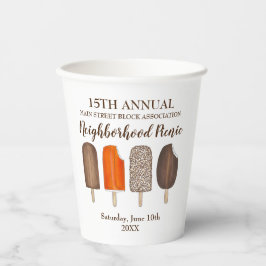 アイスクリームポップバーポプシクルクレムシクルピクニック 紙コップ