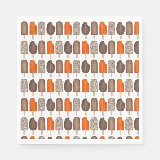 アイスクリームポップバーポプシクルクレムシクルファッジ スタンダードランチョンナプキン (正面)