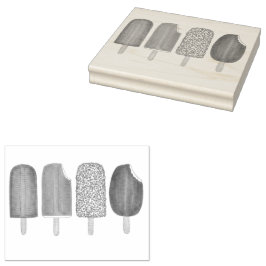 アイスクリームポップバーポプシクルクレムシクルファッジ ラバースタンプ