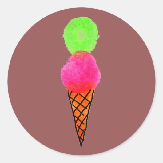 アイスクリームポップ・アートのアート ラウンドシール (正面)