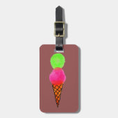 アイスクリームポップ・アートのアート ラゲッジタグ (正面縦)