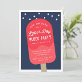 アイスクリームポップ・アートの労働日週末パーティー 招待状 (スタンド正面)