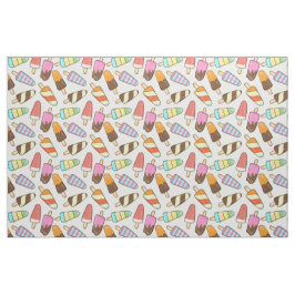 アイスクリームポピクル模様織物 ファブリック