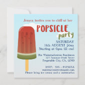 アイスクリームポプシクルパーティーガール誕生日招待状 招待状 (正面)