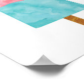 アイスクリームポプシクル水彩プリントポスター ポスター (角)