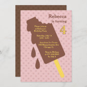 アイスクリームポプシクル誕生日パーティーの招待状 招待状 (正面/裏面)