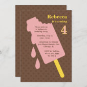 アイスクリームポプシクル誕生日パーティーの招待状 招待状 (正面/裏面)