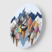 アイスクリームマウンテンズ ラージ壁時計 (傾斜)