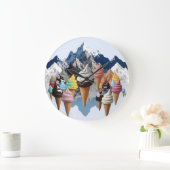 アイスクリームマウンテンズ ラージ壁時計 (ホーム)