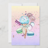 アイスクリームマカロンOhベビーサマーベビーシャワー 招待状 (裏面)