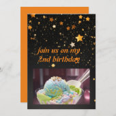 アイスクリームマジックバースデー招待 招待状 (正面/裏面)