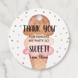 アイスクリームミントチョコレートピンクスイートガール誕生日 フェイバータグ