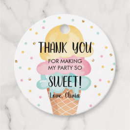 アイスクリームミントピンクイエロースイートガール誕生日 フェイバータグ