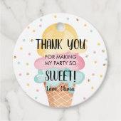 アイスクリームミントピンクイエロースイートガール誕生日 フェイバータグ (正面)