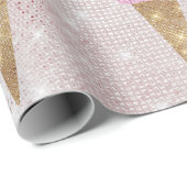 アイスクリームミントピンクパステルアイボリースパークリースイーツ ラッピングペーパー (ロールコーナー)