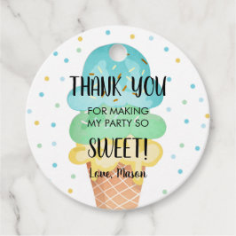 アイスクリームミントブルーイエロースイートボーイ誕生日 フェイバータグ