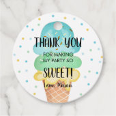 アイスクリームミントブルーイエロースイートボーイ誕生日 フェイバータグ (正面)