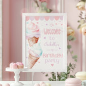 アイスクリームモダンガールバースデーパーティーへようこそ ポスター