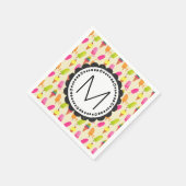 アイスクリームモノグラパーソナライズされたム スタンダードカクテルナプキン (角)