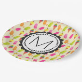 アイスクリームモノグラパーソナライズされたム ペーパープレート (アングル)