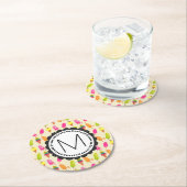 アイスクリームモノグラパーソナライズされたム ラウンドペーパーコースター (インサイチュ)