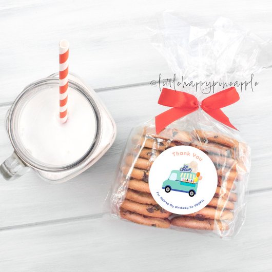 アイスクリームユースクリーム誕生日 ラウンドシール