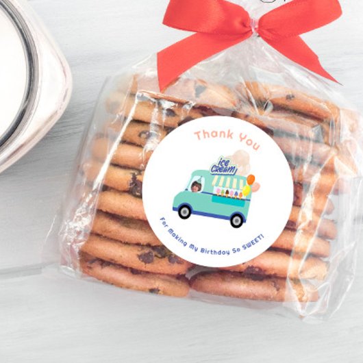 アイスクリームユースクリーム誕生日 ラウンドシール