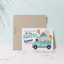 アイスクリームユー叫ぶ4番目の誕生日招待状