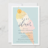 アイスクリームライトブルーボーイベビーシャワー 招待状 (正面)
