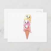 アイスクリームラバーかわいいワッフルアイスクリームコーン ポストカード (正面/裏面)