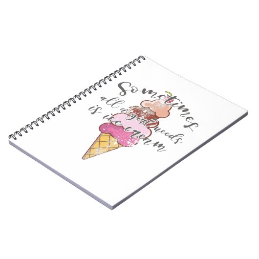 アイスクリームラバーギフトガールがアイスクリームギフトを必要 ノートブック (左側)