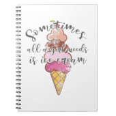 アイスクリームラバーギフトガールがアイスクリームギフトを必要 ノートブック (正面)
