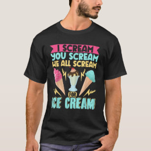 アイスクリームラバーサマーキャンディーコーンかわいい私は叫ぶ Tシャツ