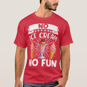 アイスクリームラバーサマーキャンディーコーンかわいいNo Ice Cr Tシャツ