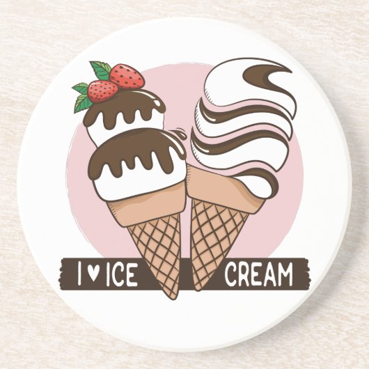 アイスクリームラバーサンドストーンコースター コースター (正面)