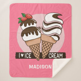 アイスクリームラバー名前をカスタムする&カラーブランケット シェルパブランケット