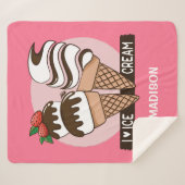 アイスクリームラバー名前をカスタムする&カラーブランケット シェルパブランケット (正面(横))