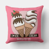 アイスクリームラバー名前をカスタムする&カラー装飾用クッション クッション (裏面)