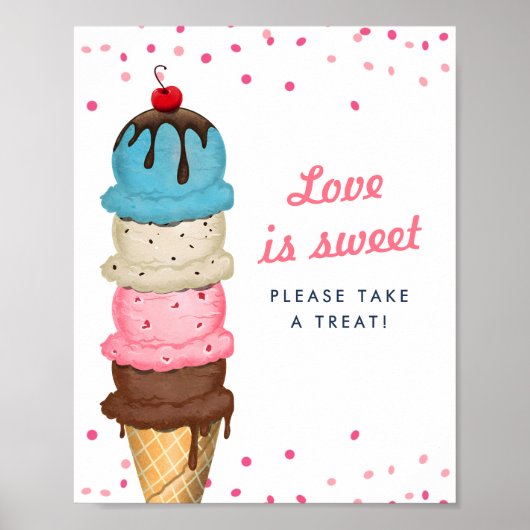 アイスクリームラブは甘いトリートブライダルシャワー ポスター (正面)