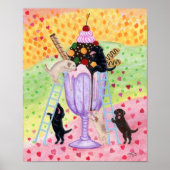 アイスクリームラブラドールアートワーク ポスター (正面)