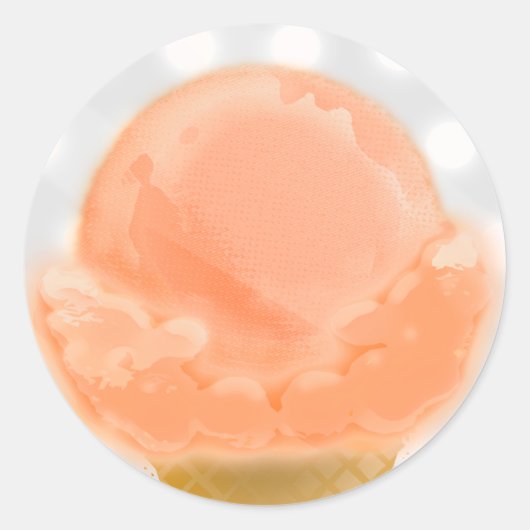 アイスクリームレターシール –  ラウンドシール (正面)