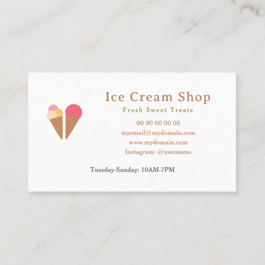 アイスクリームロイヤリティカード 名刺 (裏面)