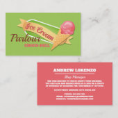 アイスクリームロゴ、アイスクリームパーラー 名刺 (正面/裏面)