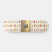 アイスクリームロリーモノグラムのレトロシーサイドおもしろい スケートボード (横)