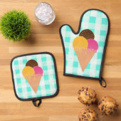 アイスクリームワッフルコーン 鍋つかみ&鍋敷きセット (トップダウン)