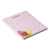 アイスクリームワッフルピンクメモ帳 ノートパッド (アングル)
