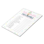 アイスクリームワードのアンスクランブルベビーシャワーゲームパック ノートパッド (アングル)