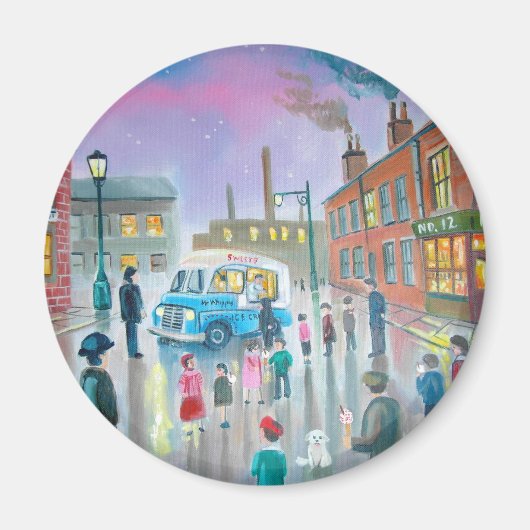 アイスクリームヴァンオイル塗装 マグネット (正面)