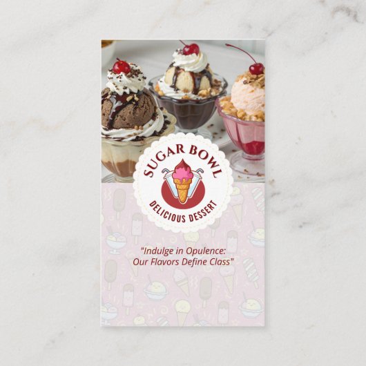 アイスクリーム事業 | おいしいデザートの味 名刺 (裏面)