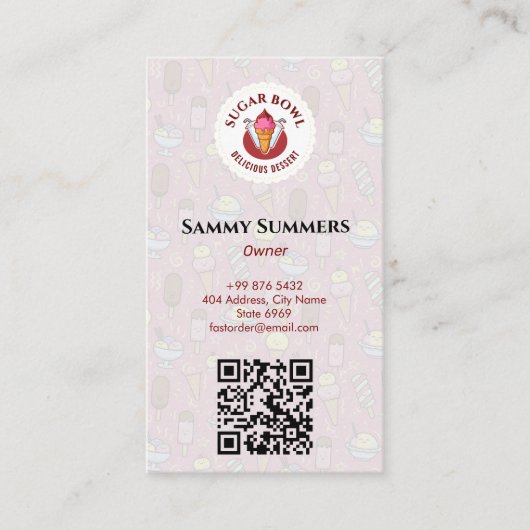 アイスクリーム事業 | おいしいデザートの味 名刺 (正面)